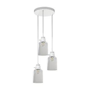 Alessandro Hanglamp, Wit, Transparant, 36x36x105 cm, EPIKASA voor Plafondhoogte 2.4m+