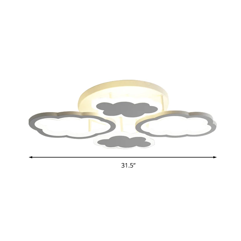 Drijvende wolkenplafondlamp Moderne acryl LED-plafondlamp wit voor volwassen slaapkamers - 60cm Diameter
