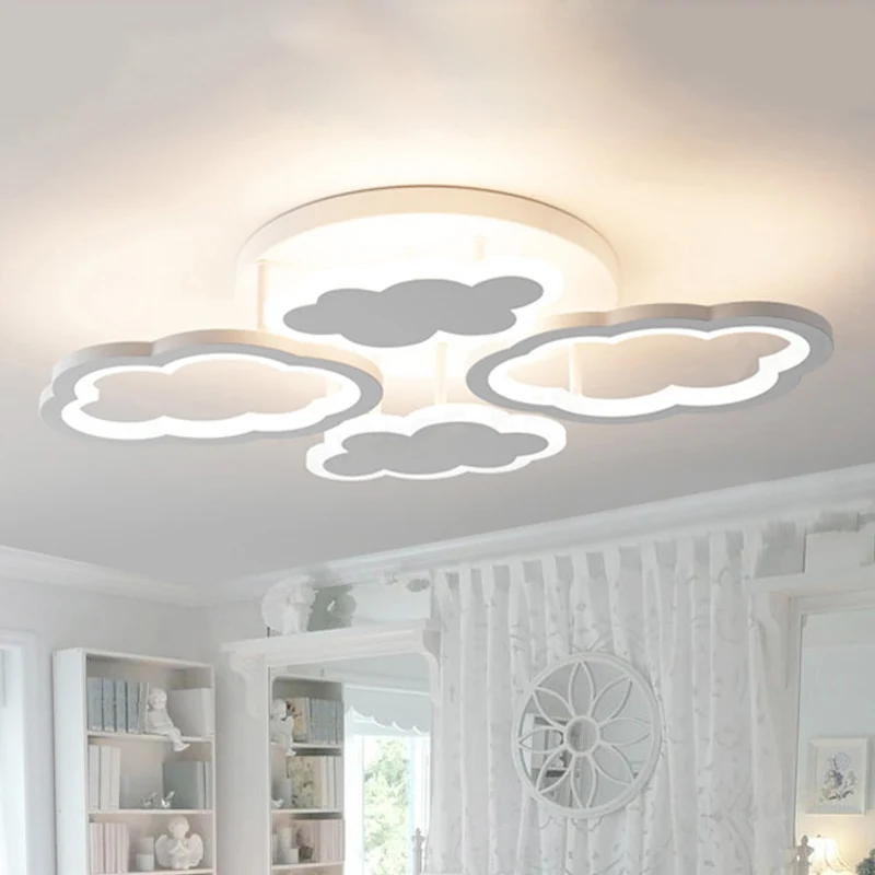 Drijvende wolkenplafondlamp Moderne acryl LED-plafondlamp wit voor volwassen slaapkamers - 60cm Diameter