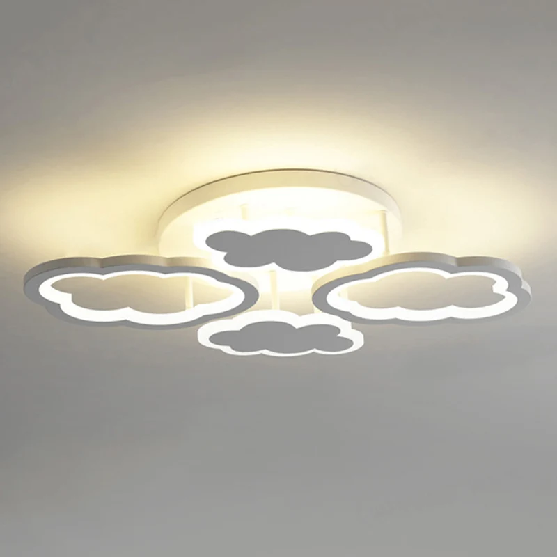 Drijvende wolkenplafondlamp Moderne acryl LED-plafondlamp wit voor volwassen slaapkamers - 60cm Diameter