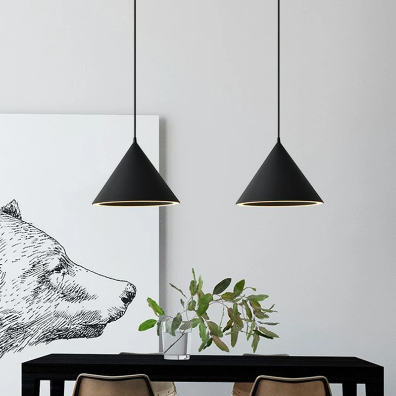 Energiezuinige Aluminium conische hanglamp Scandinavische stijl LED hangende plafondlamp voor eetkamer