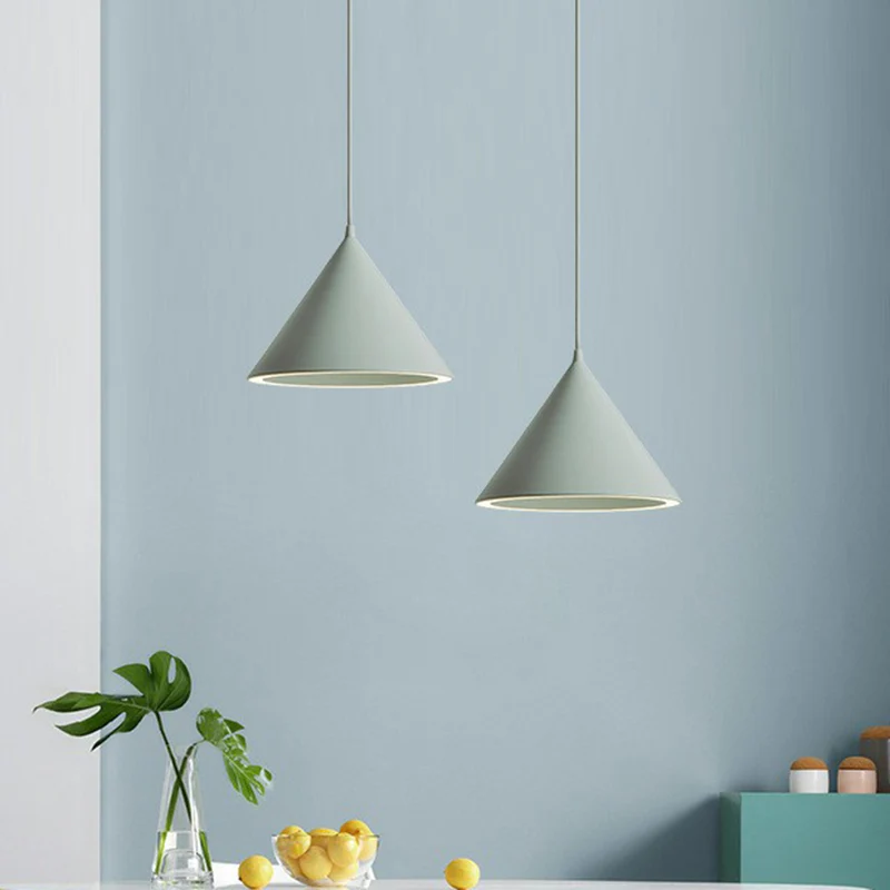 Energiezuinige Aluminium conische hanglamp Scandinavische stijl LED hangende plafondlamp voor eetkamer