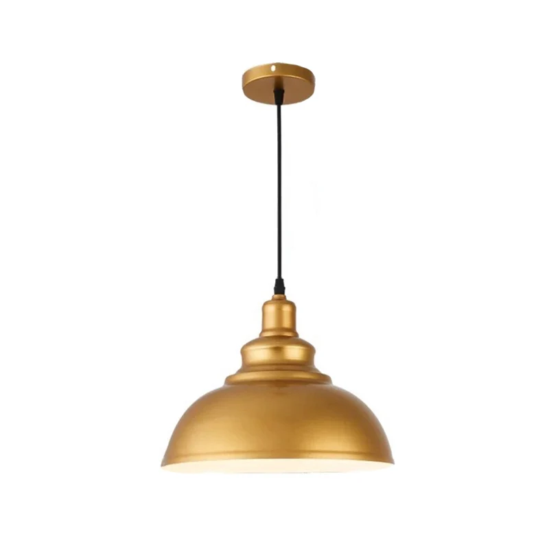 Enkele plafondlamp industriële koepelschaduw ijzeren hangende hanglamp voor restaurant Chroom Afwerking