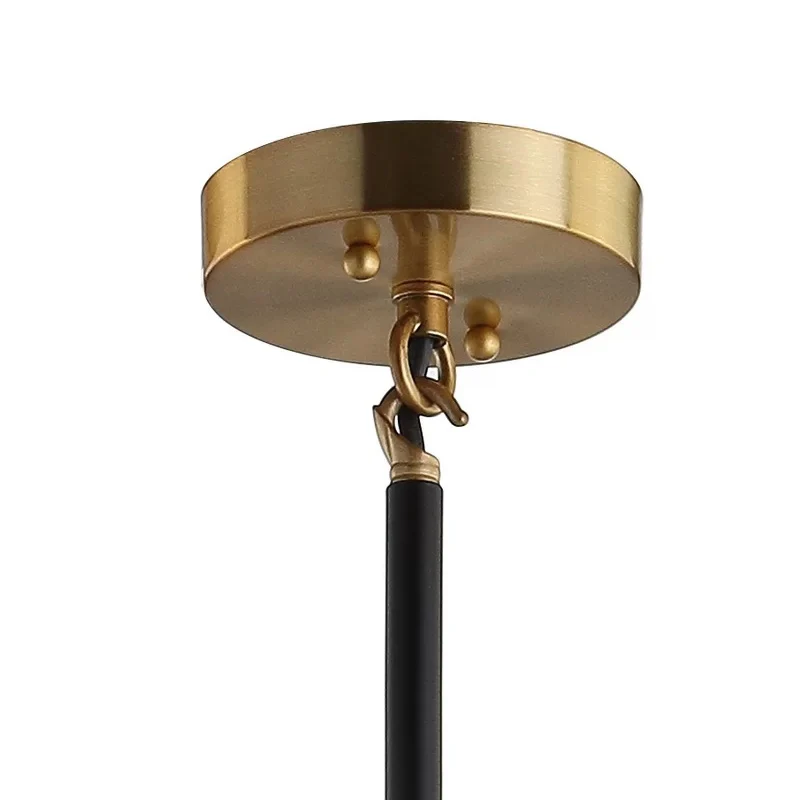 Gouden en zwarte bubbelkroonluchter Minimale 6-lichts glazen hanglamp voor Plafondhoogte 2.4m+