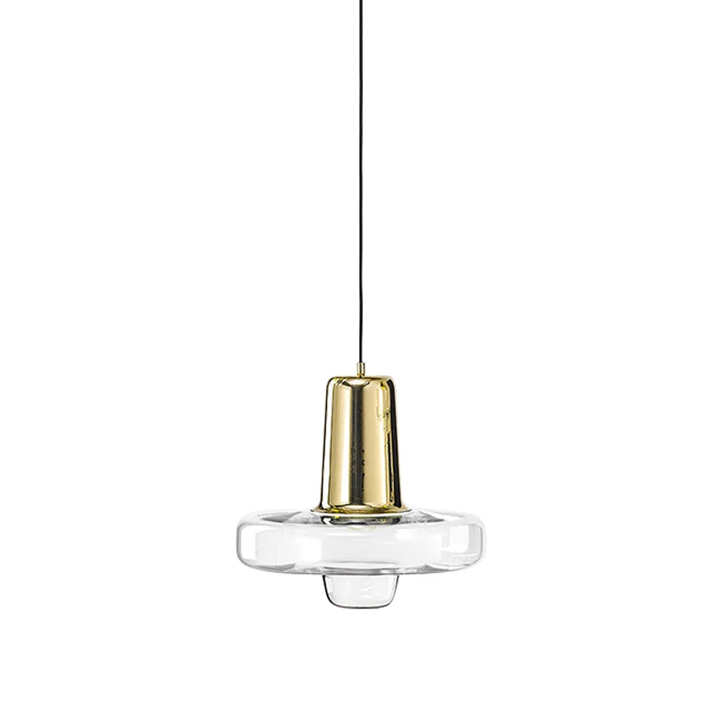 Gyro hangende hanglamp eigentijds helder glas 1 zacht zwart/champagne/roségoud hanglamp, 8"/10,5"/13" breed met afstandsbe...