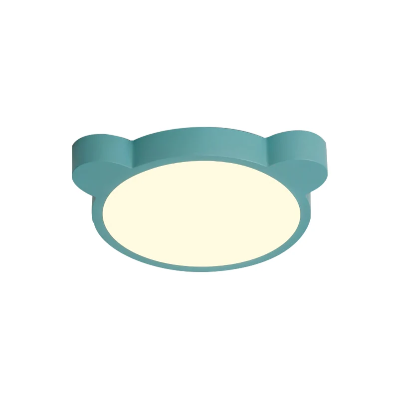 Hangende Pendant Bear Head LED-plafondmontagelamp Macaron Loft acryl plafondlamp voor kinderslaapkamer