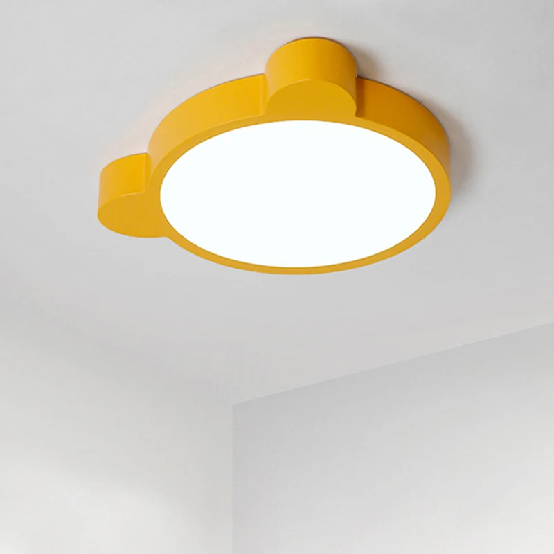 Hangende Pendant Bear Head LED-plafondmontagelamp Macaron Loft acryl plafondlamp voor kinderslaapkamer