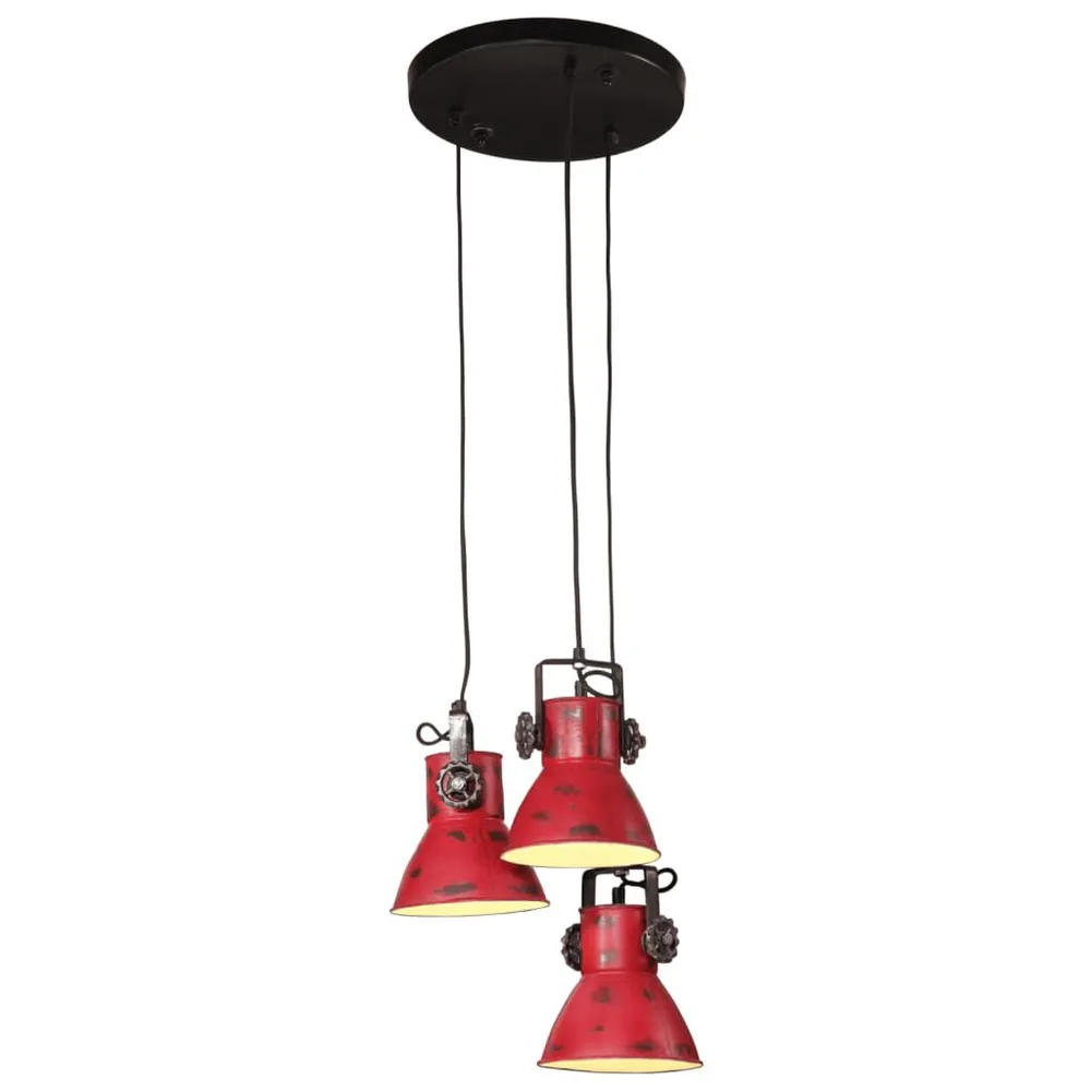 Hanglamp 25 W E27 30x30x100 cm verweerd rood met afstandsbediening