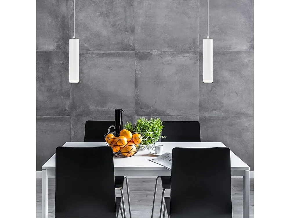 Hanglamp Franco, Wit, 100x8x8 cm, EPIKASA Zwarte Afwerking