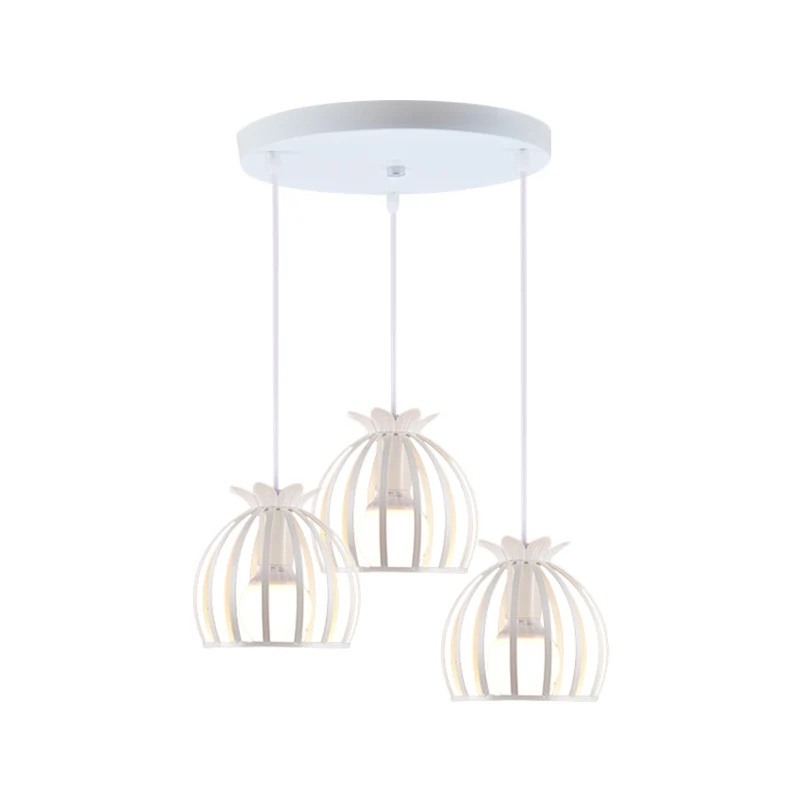 Hanglamp met 1 kop, loftstijl, koepel, kooi, schaduw, metalen hanglamp zwart/wit voor woonkamer met Inclusief LED