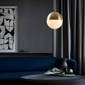 Hanglamp van metaal, hoogte verstelbaar - D20 x H21-117 cm - Goudkleurig - Koop nu voor Keuken
