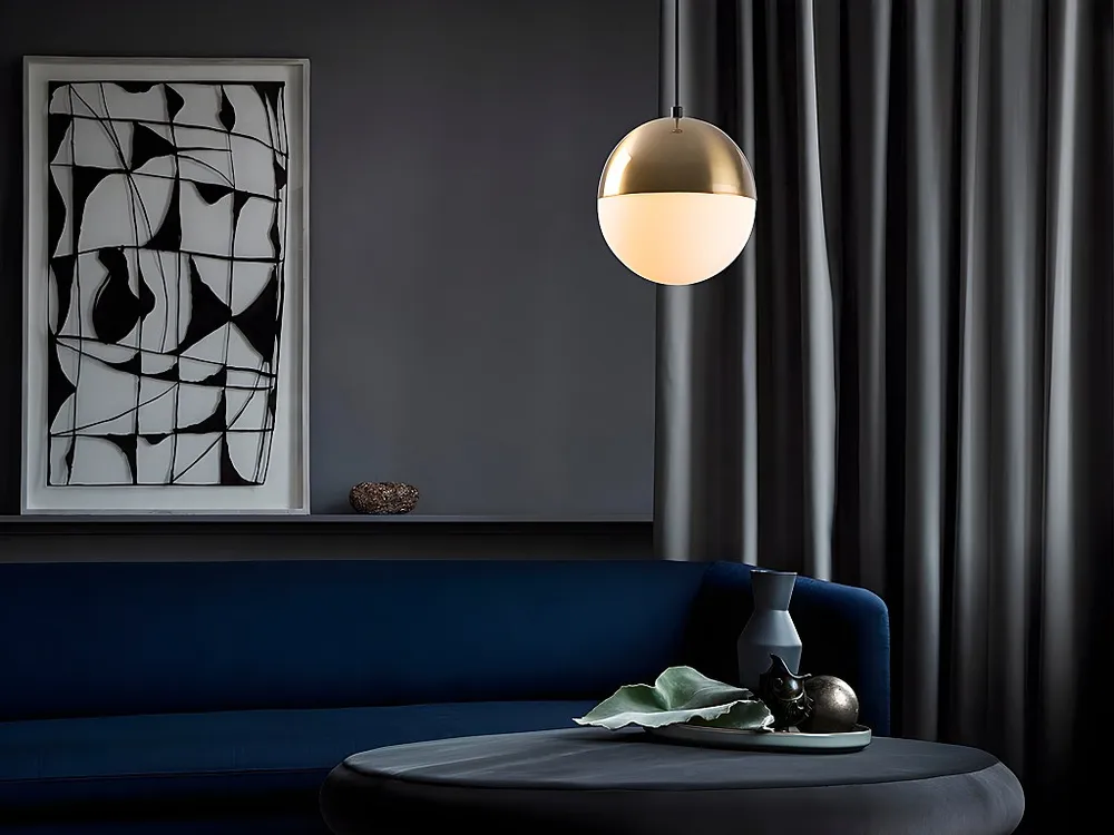 Hanglamp van metaal, hoogte verstelbaar - D20 x H21-117 cm - Goudkleurig - Koop nu voor Keuken