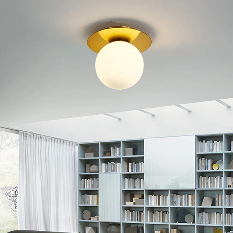 Helder/lichtbruin/crème Orbit-plafondlamp Hedendaags glas 1-lichts keukeninbouwplafondlamp IP44 Badkamer geschikt