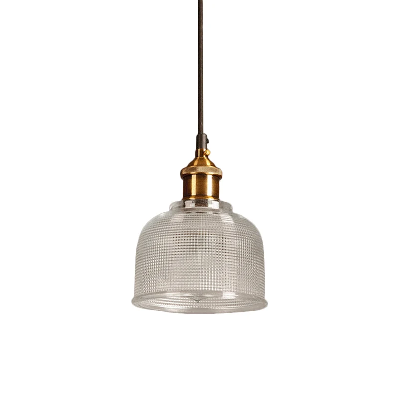 Lattice Glaswerk Bowl Suspension Hanger Loft-stijl Bar-plafondlamp met één lamp messing voor Woonkamer