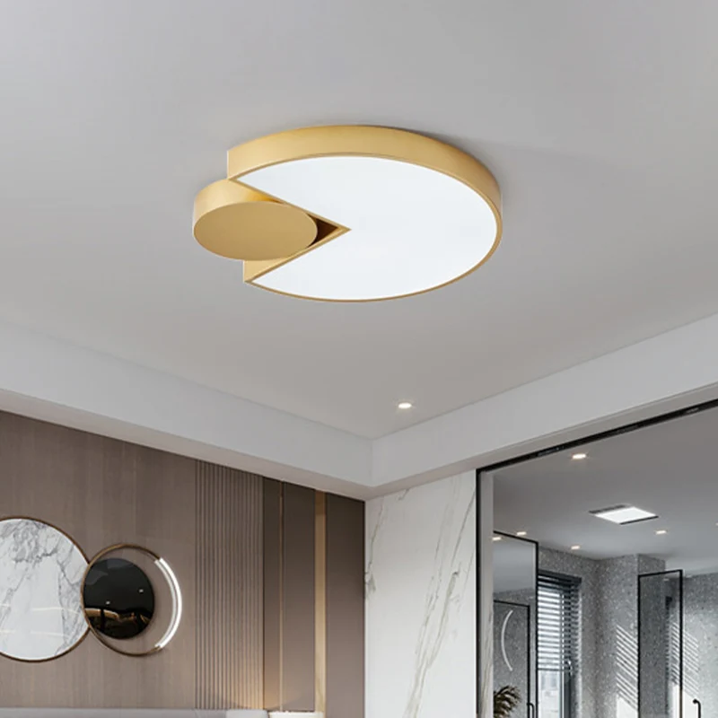 Minimalistische geometrische LED-plafondlamp Metaal Woonkamer Inbouwverlichting goud, wit/3 kleuren zacht
