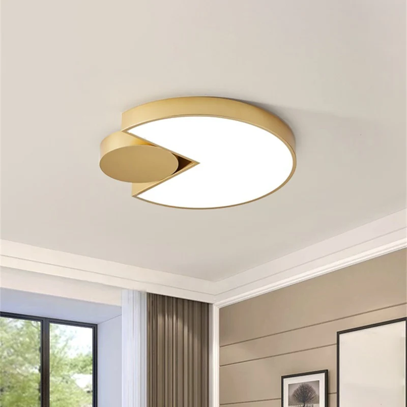 Minimalistische geometrische LED-plafondlamp Metaal Woonkamer Inbouwverlichting goud, wit/3 kleuren zacht