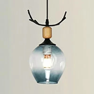 Moderne hertenhoorn hanglamp 1 kop open glazen plafondhanger voor woonkamer | 3000K | 2000 lm