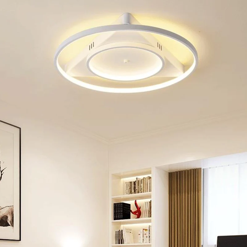 Moderne LED-inbouwlamp met acrylkap, witte ringen plafondlamp warm/wit zwak