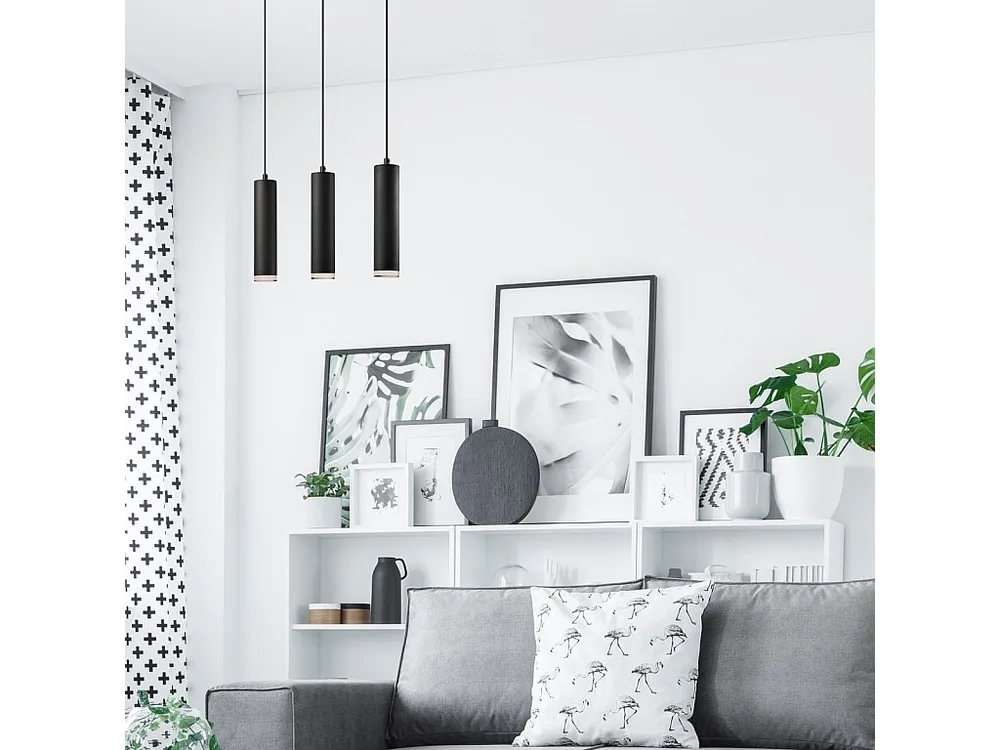 Moderne Plafond Hanglamp Franco, Zwart, 90x50x8 cm, EPIKASA
