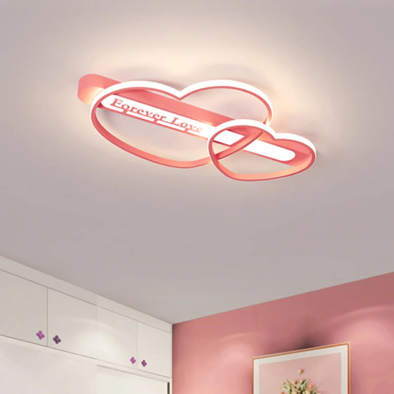 Moderne Plafond Pijl door liefde slaapkamer inbouw acryl Macaron romantische LED inbouw plafondlamp roze/wit/goud