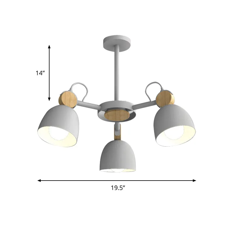 Moderne stijlvolle koepelkroonluchter draaibare metalen hanglamp voor hotelslaapkamer met Dimbare LED