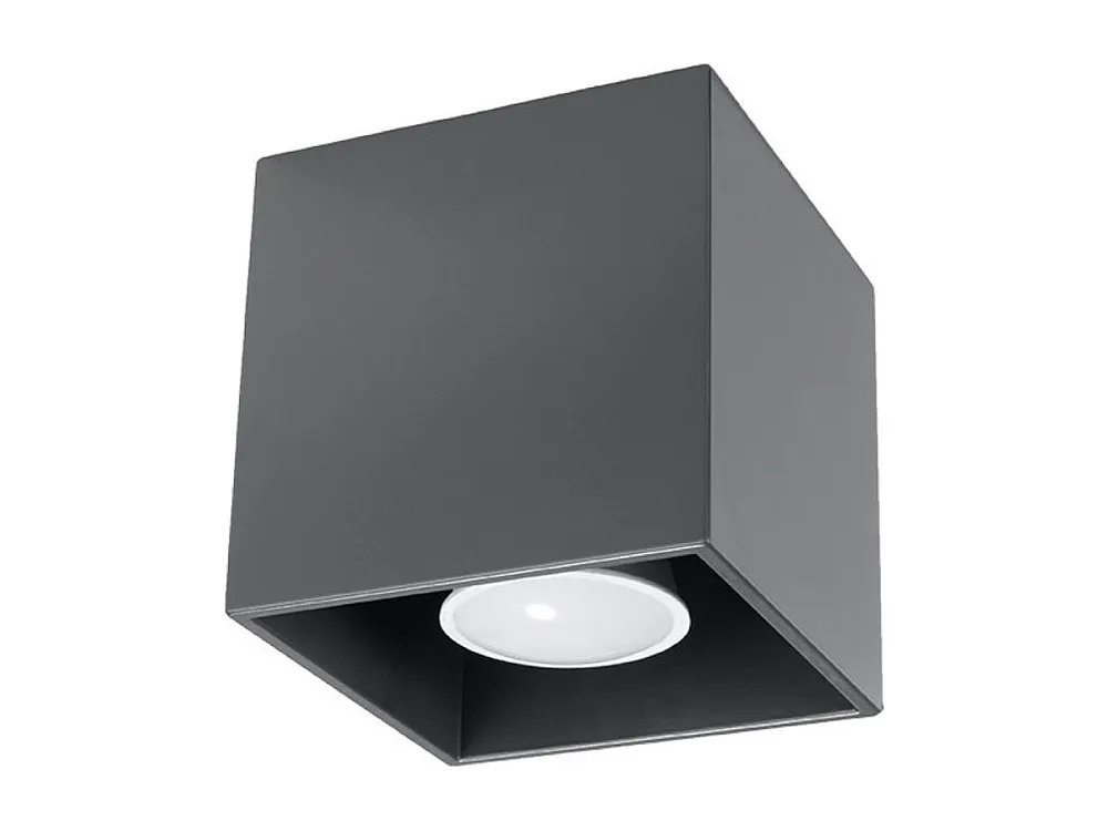 Plafondlamp hedendaags van - 1 lichtbronnen - L.10 x H.10 cm - antraciet met Dimbare LED