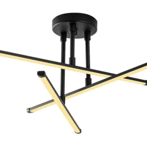 Plafondlamp met ledverlichting van metaal - L51 x D26 x H51 cm - Zwart - HERAS voor Keuken