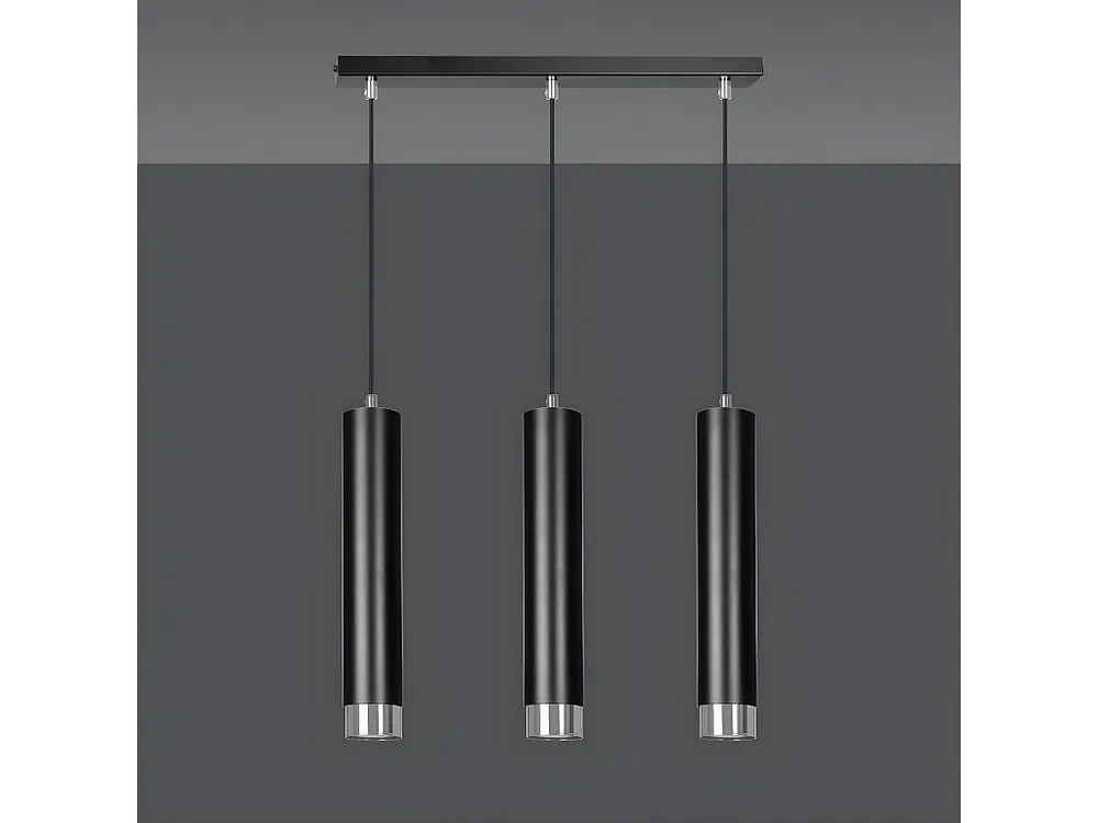 Premium LED Suspension Kibo, Noir, 45x100x6 cm, EPIKASA