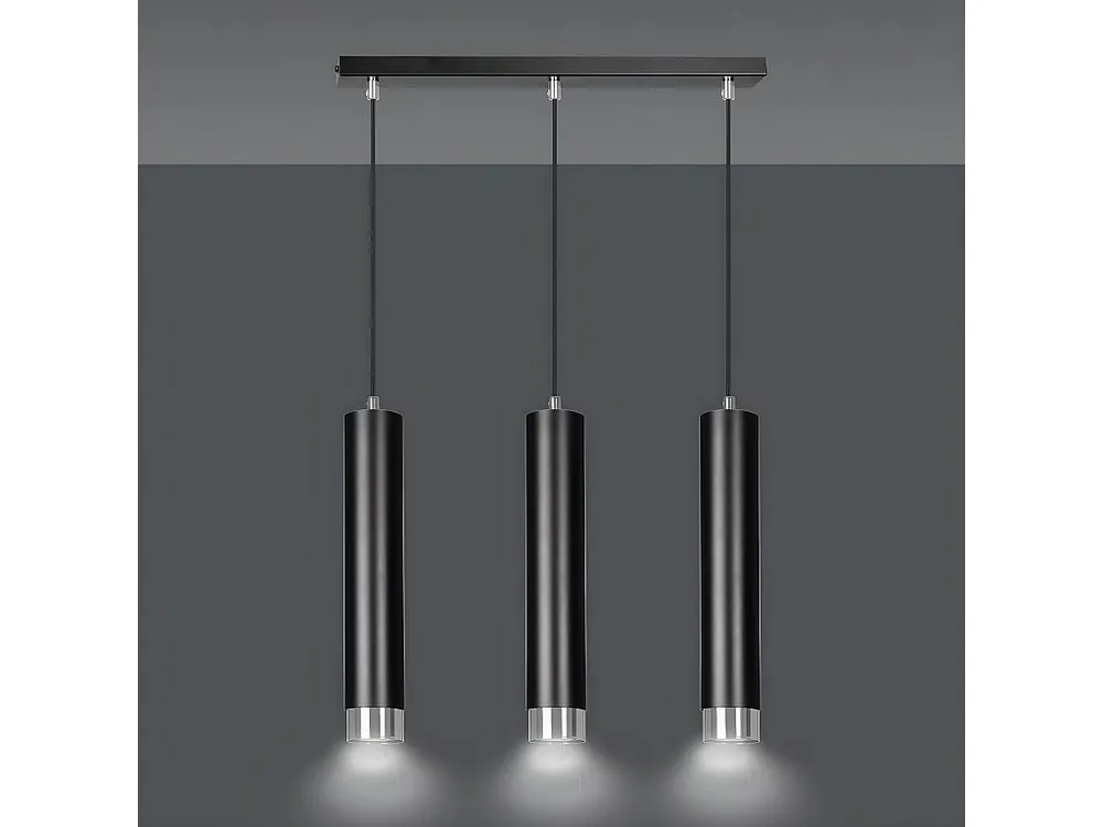 Premium LED Suspension Kibo, Noir, 45x100x6 cm, EPIKASA