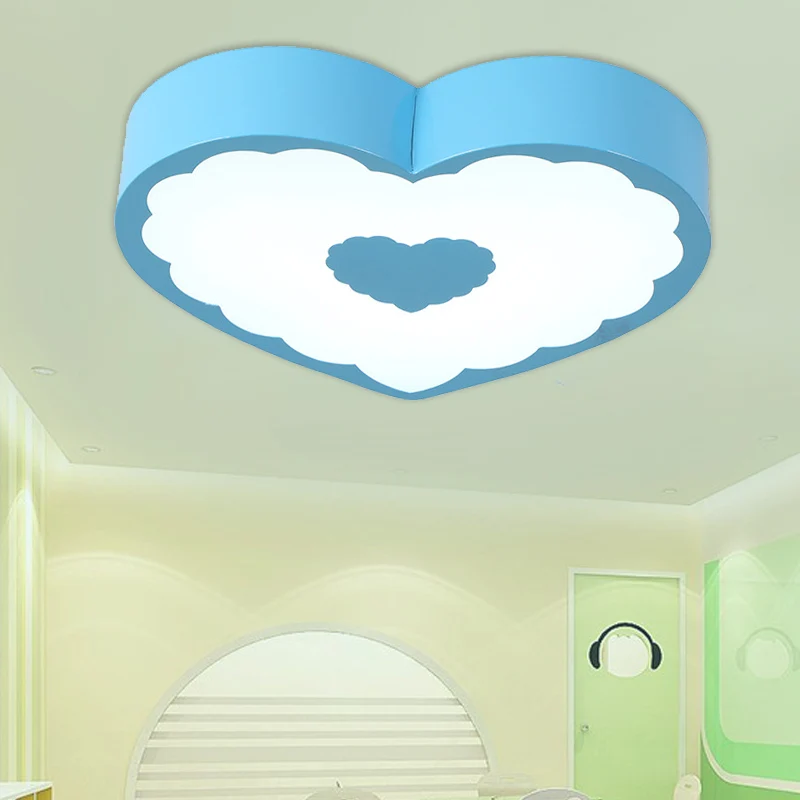 Ronde Flush Mount Acryl liefdevolle hart plafondlamp minimalisme geel/blauw LED inbouwverlichting warm/wit helder