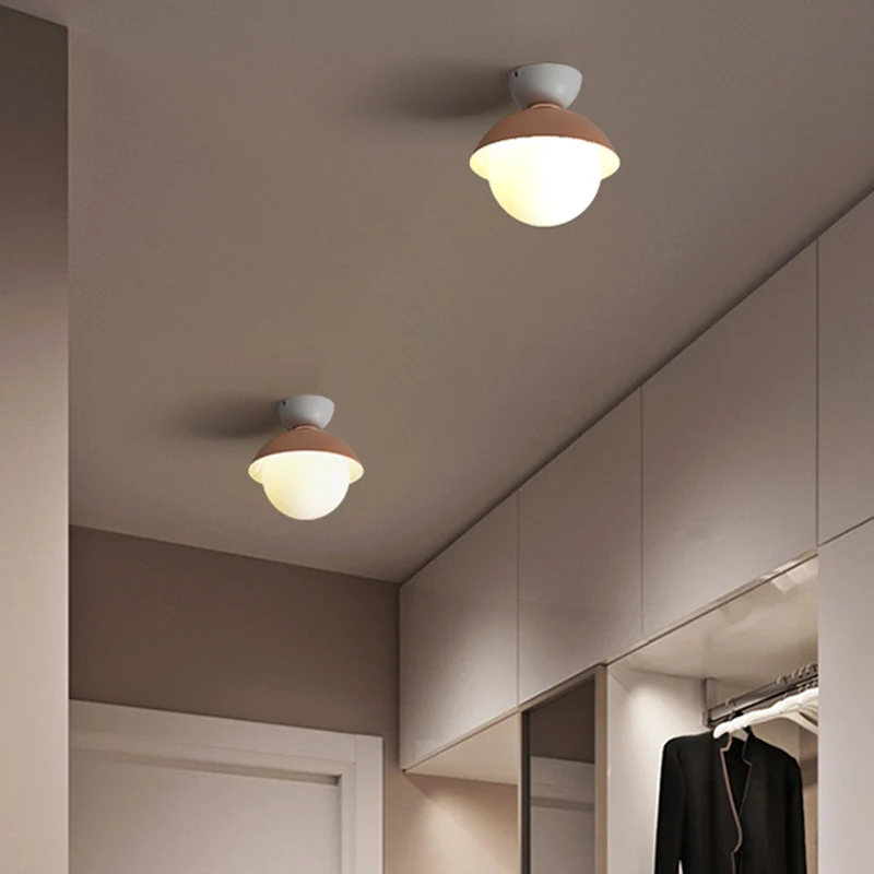 Ronde inbouw plafondlamp Modernistisch 1 helder Wit glazen plafondverlichtingsarmaturen voor gang