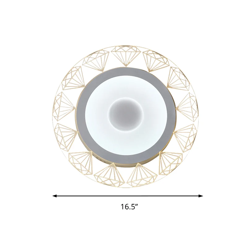 Ronde LED-plafondmontagelamp met diamantdraad Moderne acrylplafondlamp wit voor de kleuterschool IP44 Badkamer geschikt