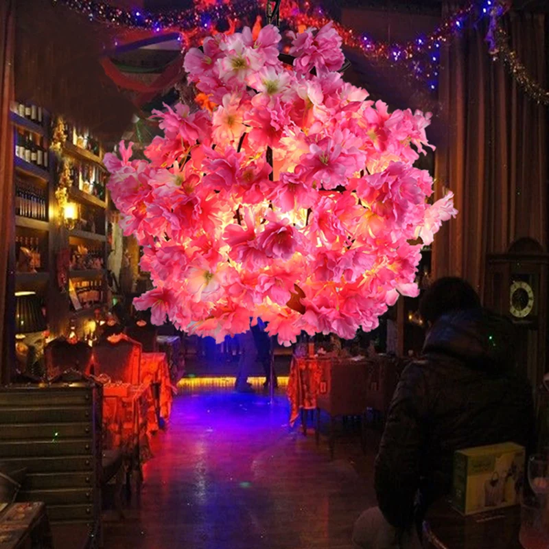 Roze plafondlamp met 1 lamp, industriële metalen bloemen LED-hanglamp voor restaurant, 12"/16"/19,5" uitgebreid IP44 Badka...
