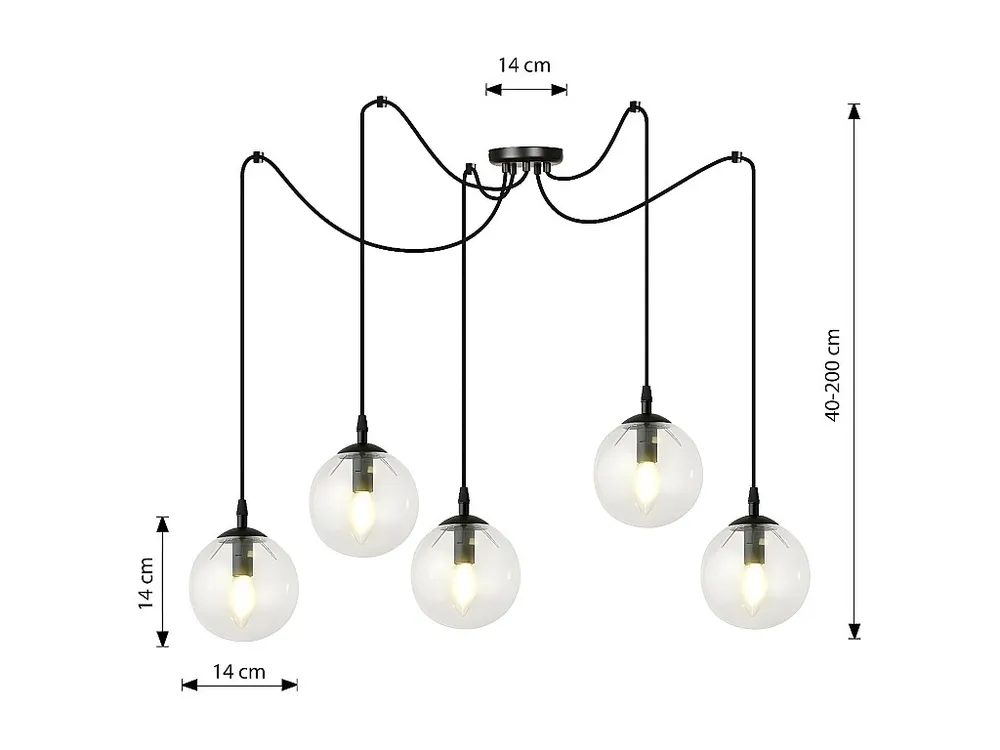 Suspension Gigi, Noir, 200x200x70 cm, EPIKASA voor Keuken