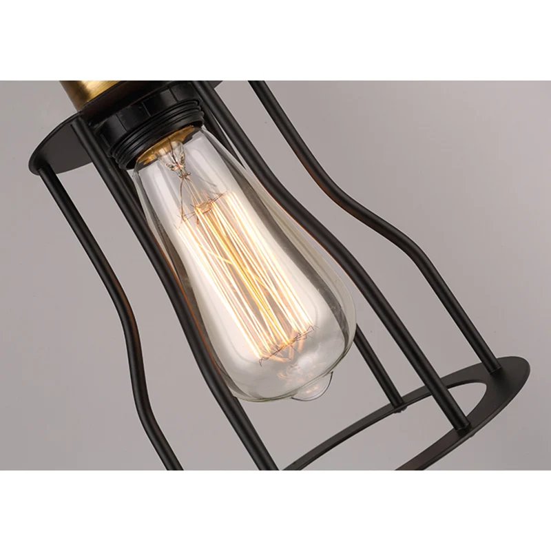 Track Verlichting Industriële mini-hanglamp met draadkooi 1-lamps metalen hanglamp brons/messing voor woonkamer
