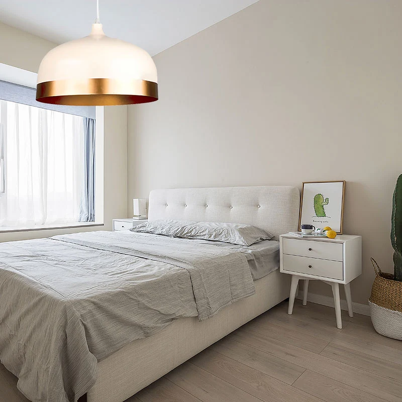 Track Verlichting Moderne gouden hanglamp met koepelschaduw 1 kop metalen plafondhanglamp voor slaapkamer