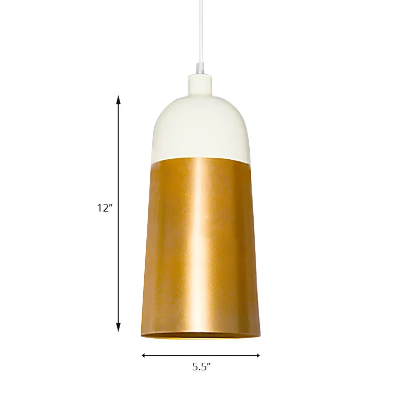 Track Verlichting Moderne gouden hanglamp met koepelschaduw 1 kop metalen plafondhanglamp voor slaapkamer
