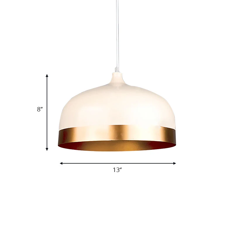 Track Verlichting Moderne gouden hanglamp met koepelschaduw 1 kop metalen plafondhanglamp voor slaapkamer