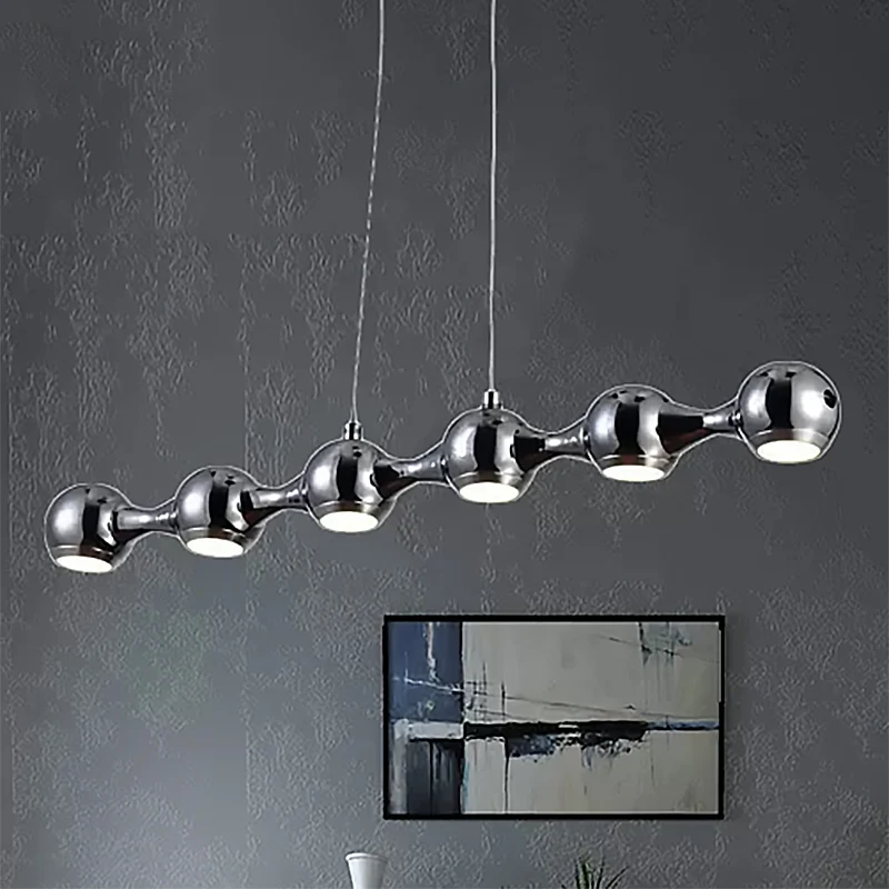 Vlakke Inbouw Moderne bolhangende plafondlamp metaal 6-lichts chroom woonkamer eilandverlichting warm/wit
