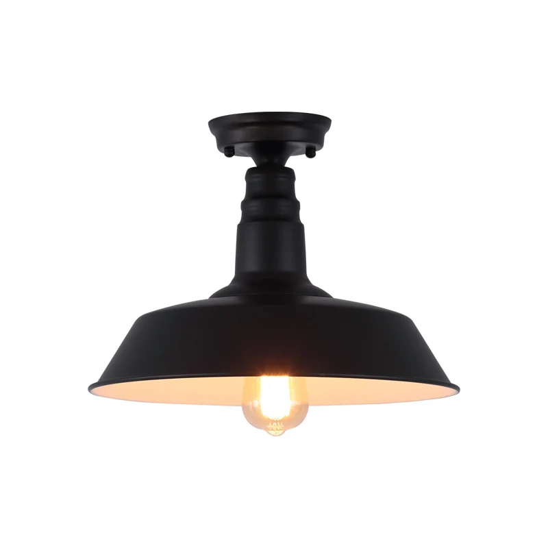 Vlakke Inbouw Plafondlamp met enkele schuurschaduw Rustieke metalen semi-inbouwverlichting voor gang