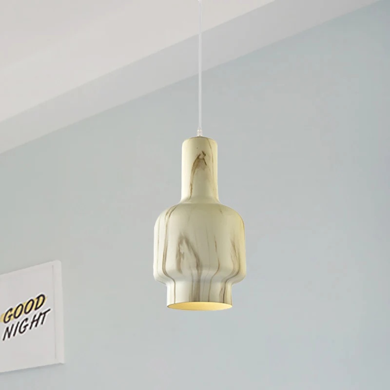 Wit/groen 1-lichts hangende plafondlamp magazijn aluminium waterpot ophangverlichting voor woonkamer met Lange Kabel