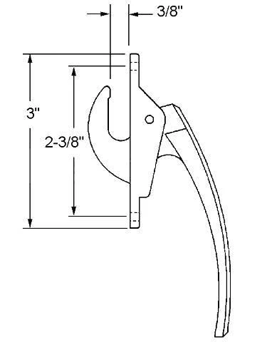 Truth Hardware Casement Window Security Locking Handle 2-3/8" Screw Holes - Zwart