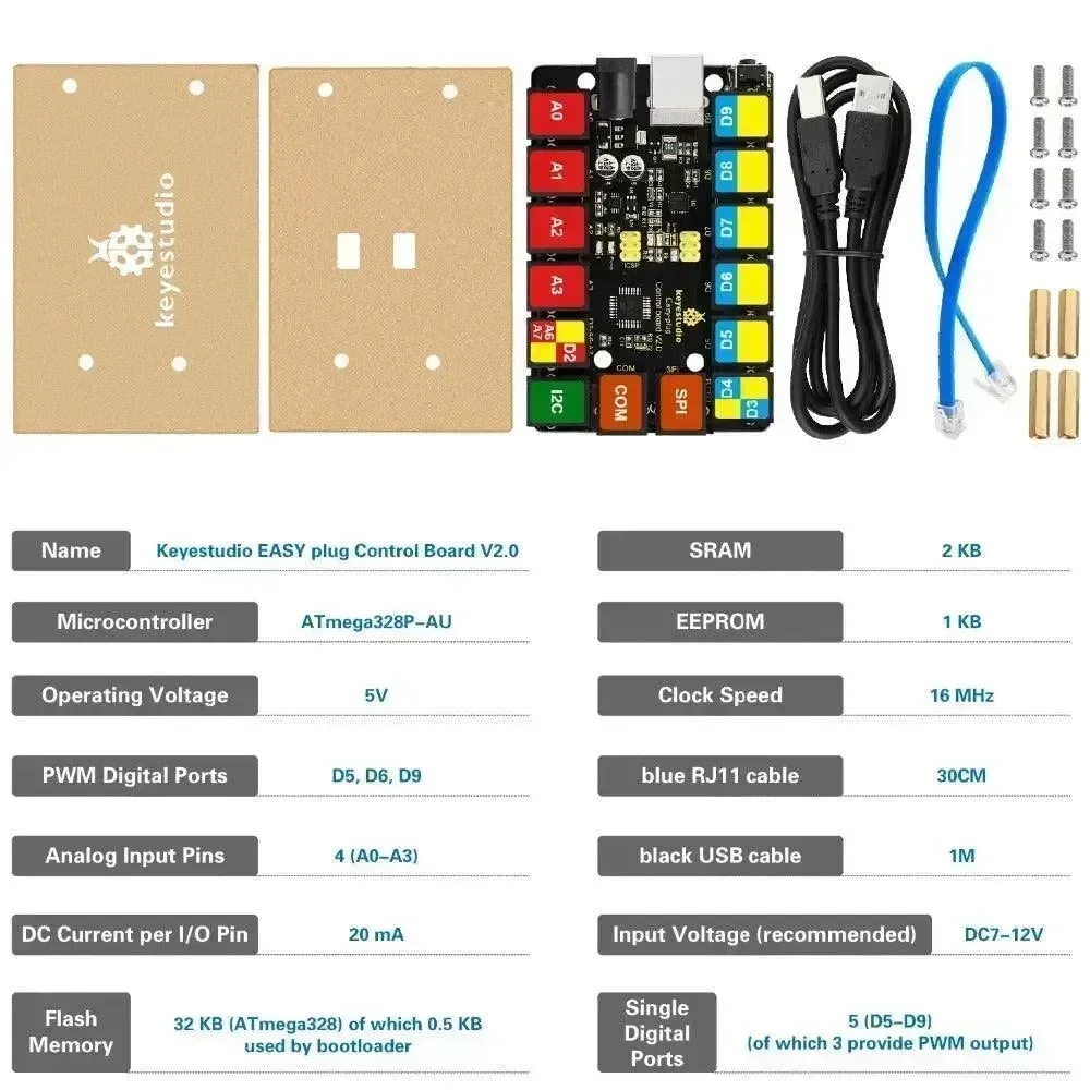 KeyeStudio RJ11 LICHT Plug Main Control Upgrade Board V2.0 Easy Install | Snel gemonteerd