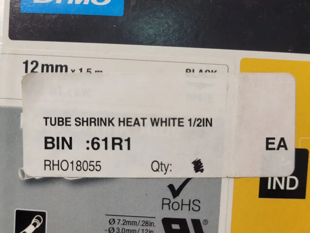 1/2" Heat Shrink Tube Label 18055