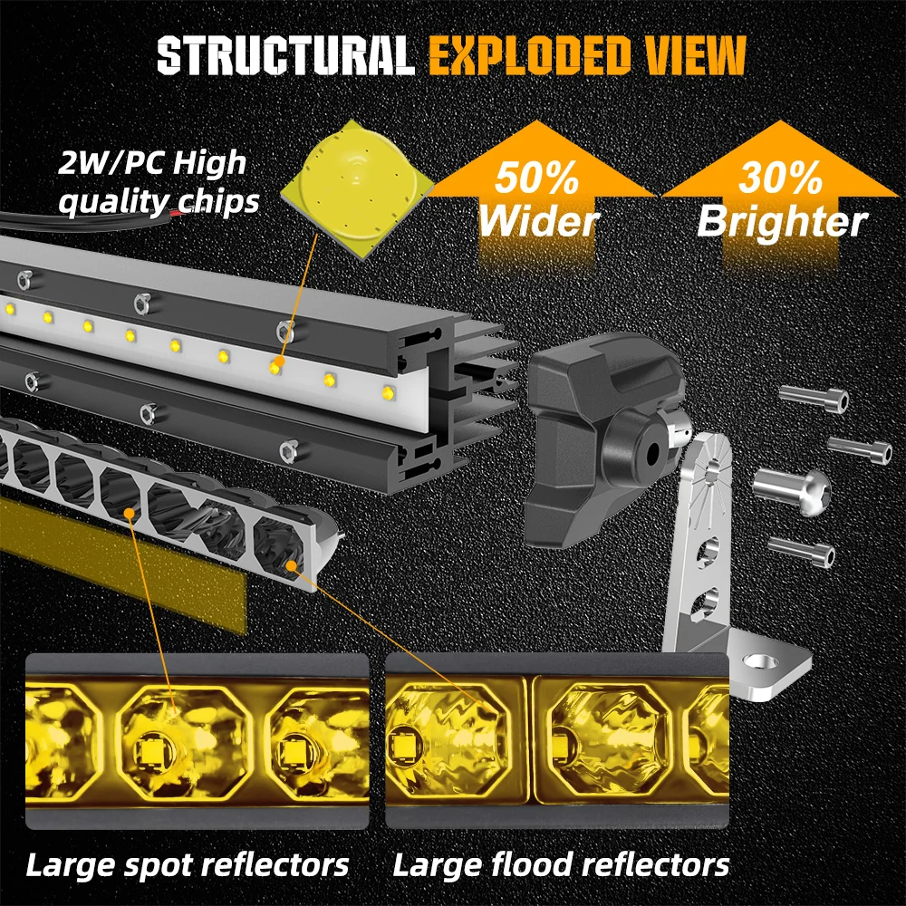 32inch Yellow Beam G10 Series 90W Smal Single Row Light Bar