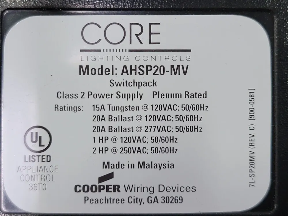 20 Amp Switchpack AHSP20-MV