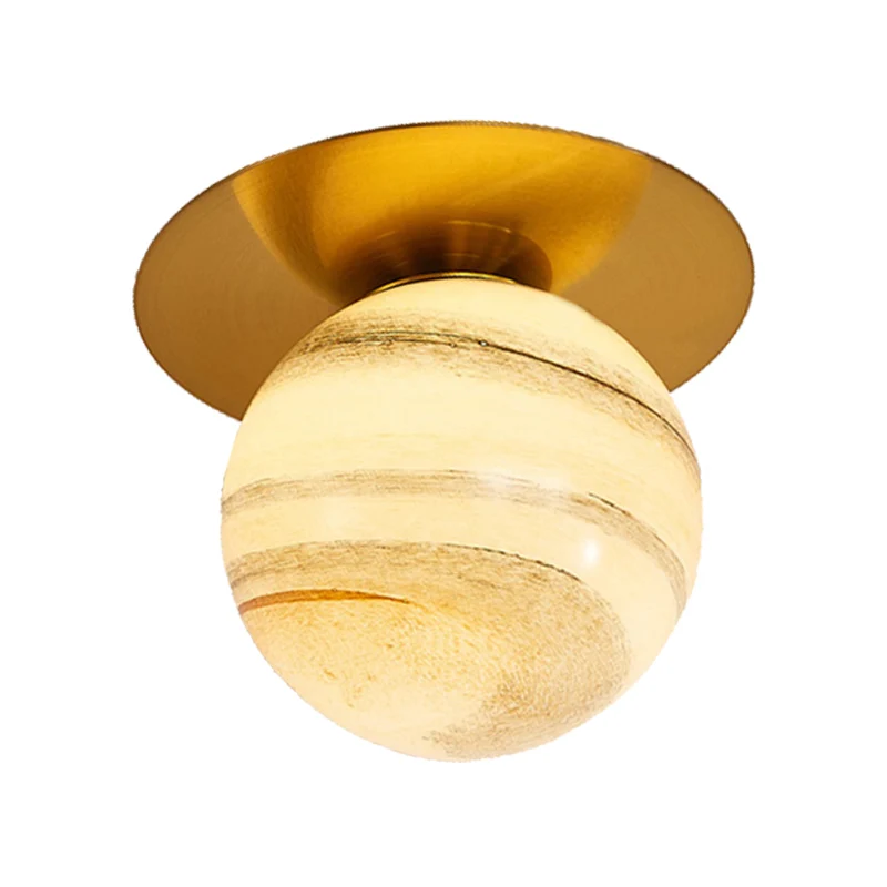 Clear/Light-Brown/Cream Orbit Ceiling Light Hedendaags Glass 1 Light Kitchen Flushmount Ceiling Lamp Clear