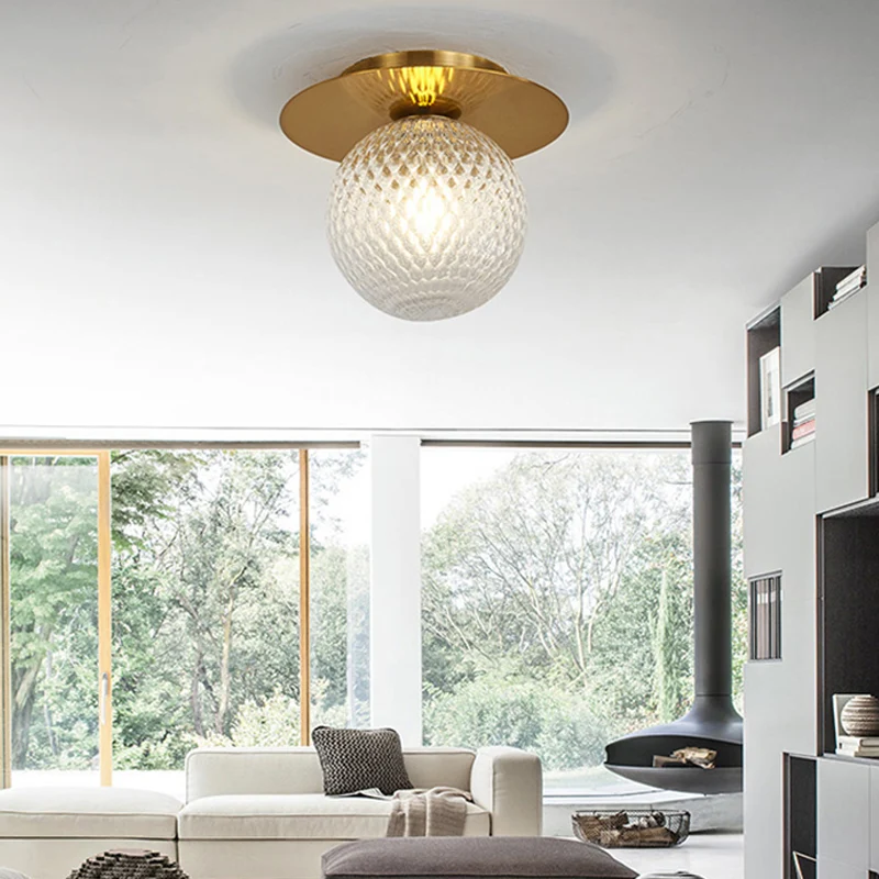 Clear/Light-Brown/Cream Orbit Ceiling Light Hedendaags Glass 1 Light Kitchen Flushmount Ceiling Lamp Clear