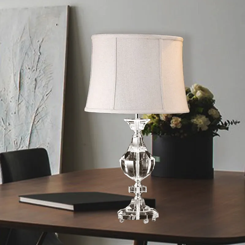 Curvy nachtkastjelamp modern afgeschuind kristal 1 lamp grijs leeslampje, 23"/27" groot - 2000K