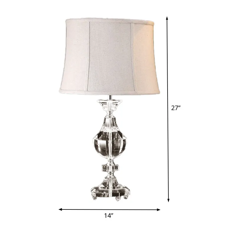 Curvy nachtkastjelamp modern afgeschuind kristal 1 lamp grijs leeslampje, 23"/27" groot - 2000K